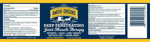 Amish Origins Pain Relief Ointment 3.5 oz Maximum Strength All Natural Discomfort Reliever for Joint, Muscle, Knee, Back, Neuropathy