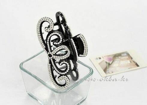Suoirblss Women Rhinestones Large Hair Claw Clip, Thick Hair Accessories (Black)