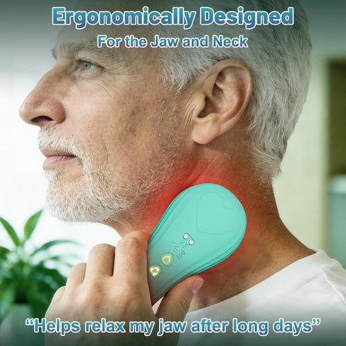 muosiz TMJ Relief Products Jaw Massager,Neck Massager with Rolling,Vibrating and Heating, Real-Like Massage for TMJ Jaw