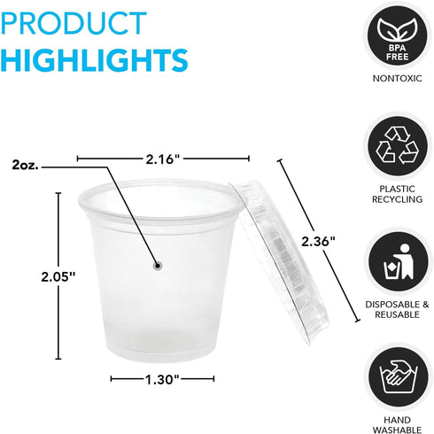 Party Essentials N201312 Squeezable Plastic Gelatin/Jello Shot Glasses, 25 Sets, 2 oz. Clear
