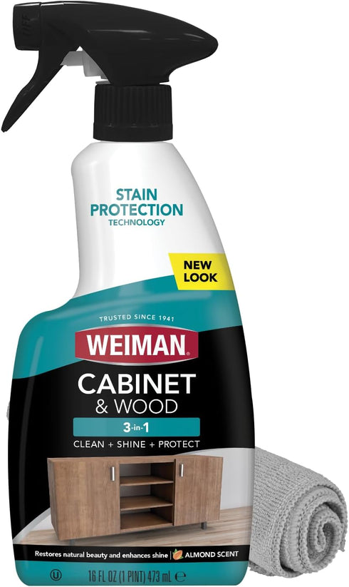 Weiman Cabinet & Wood Clean & Shine Spray - Furniture, Kitchen Cabinets,