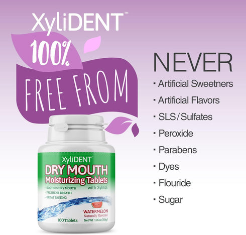 Nature's Stance XyliDENT Xylitol Tablets for Dry Mouth Relief, 100 Count, Freshens Breath