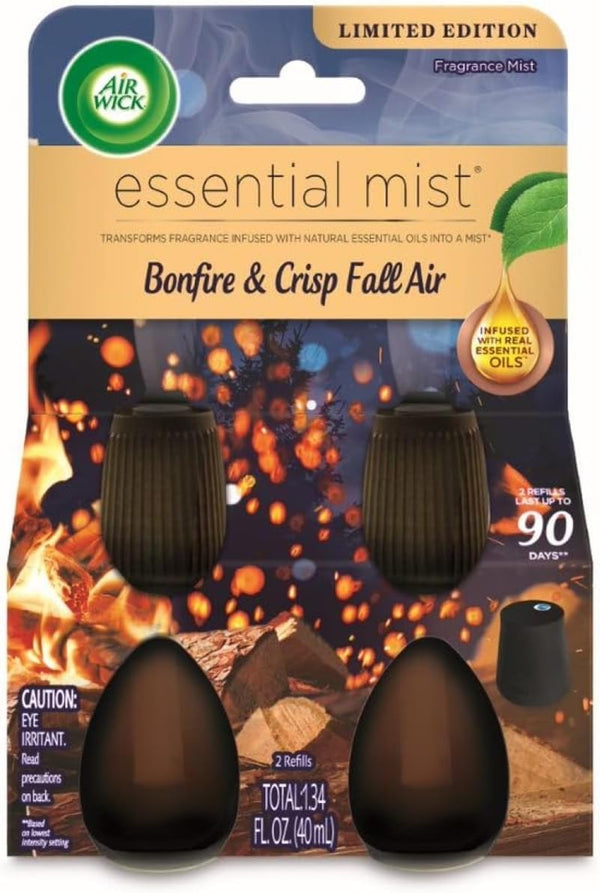 Air Wick Essential Mist Twin Refill, Bonfire & Crisp Fall Air, 2 Refills