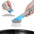 SUBEKYU Dish Brushes with Soap Dispenser, Kitchen Dish Scrubber Brushes with Handle, Grey 2Pack
