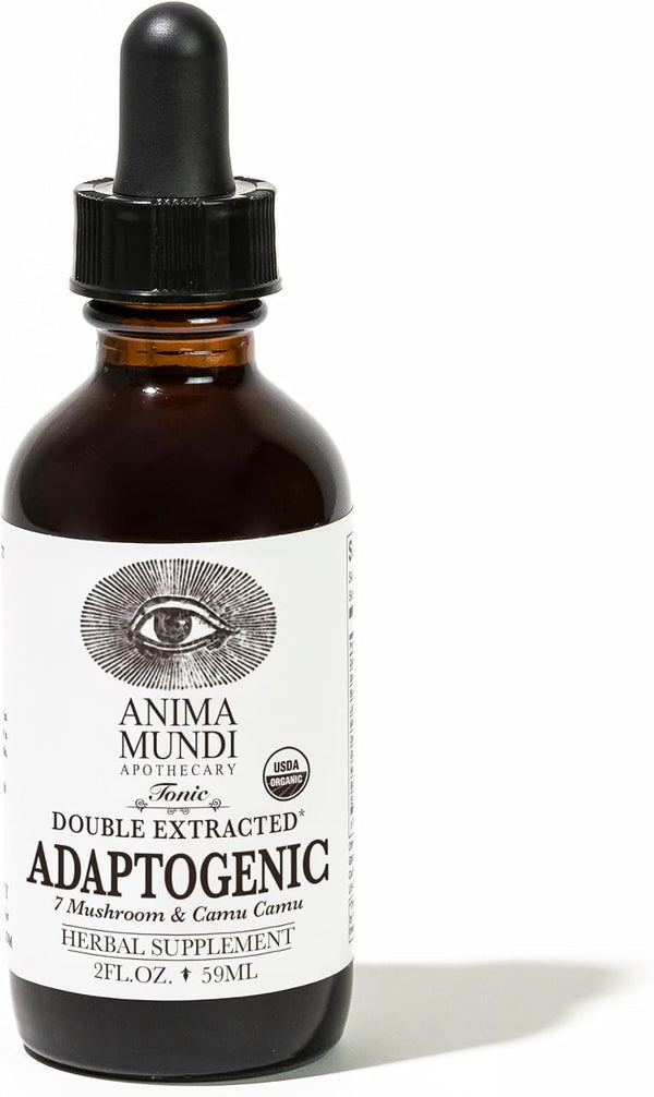 Anima Mundi Apothecary Adaptogenic 7 Mushroom Drops, Organic Extracts, Liquid Immune Support Tincture, 2oz