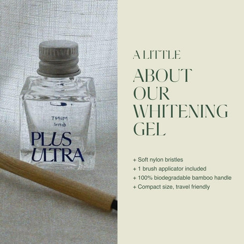 PLUS ULTRA Premium Teeth Whitening Gel & Bamboo Applicator Brush, 6ml jar