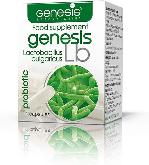 Genesis GLB 44 Probiotic, 14 Capsules of 240 Mg with Lactobacillus Bulgaricus