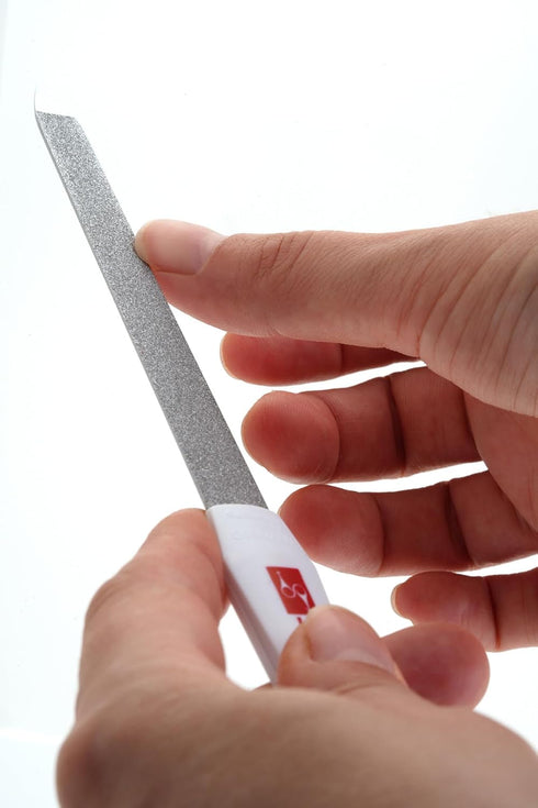 Professional Nail File - Stainless Steel Cuticle Trimmer, 2 in 1 Tool for Hand & Foot Care, Sapphire Files & Cutter