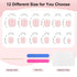 Yokilly Natural French Acrylic False Nails Kit, 12 Different Size Short Press on Nails, Pink White Tips, 120 Pcs