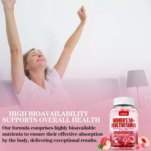 ZEGBALP 50 Gummies D3, K2, Immune Sugar-Free Womens Multivitamin Plus with Calcium, Magnesium, Zinc, Vitamin A, C, E, B