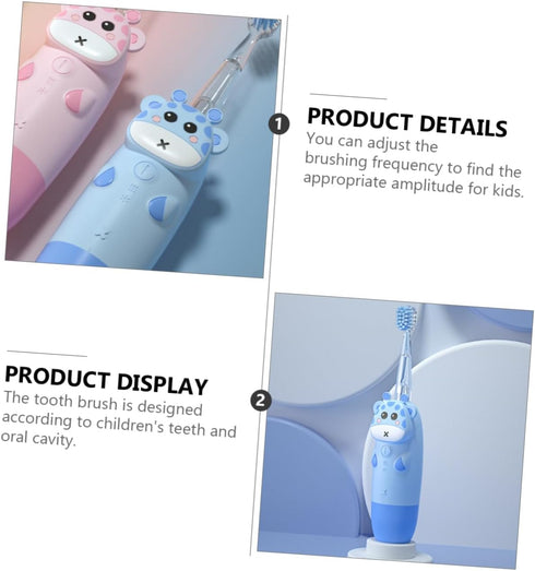 Healeved Electric Toothbrush Colorful Sonic Vibrating Tooth Brush for Replacement Heads Pediatric Oral Care Tool