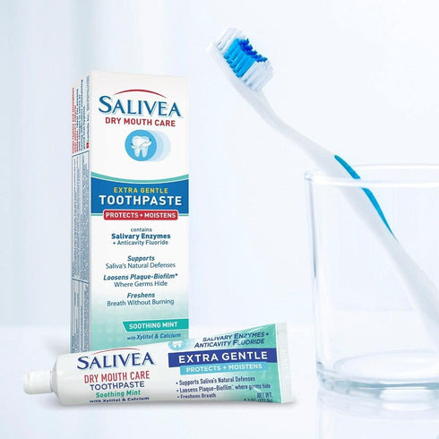 SALIVEA Dry Mouth Toothpaste, Soothing Mint Flavor with Natural Salivary Enzymes, 2 Pack