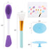 Silicone Facial Mask Applicator, 4 Pcs Face Scrubber, 4 Pcs Face Mask Brush, 4 Pcs 2 in 1 Face Mask Applicator, Lip Exfoliator - Skin Care Tools Set