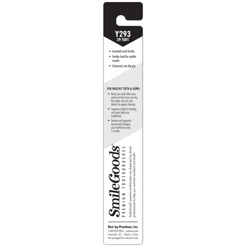 SmileGoods Y293 Child Toothbrush, 29 Tuft, Soft Bristle, Individually Packaged, Assorted Colors, Bulk Pack of 72
