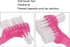 Double Sided Denture Cleaning Brush, Portable Plaque Removal Toothbrush for Home & Travel (Pink)