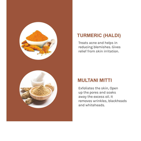 Skin Elements Fuller’s Earth & Turmeric Natural Face Pack for Healthy Glowing Skin, Reduces Dark Spots, 3.38 Fl. Oz