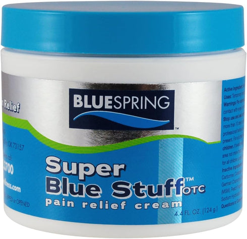 Inflammatory 4 oz BLUESPRING Pain Relief Cream- Super Blue Stuff with Emu Oil, Arnica, Provides Maximum Arthritis Pain