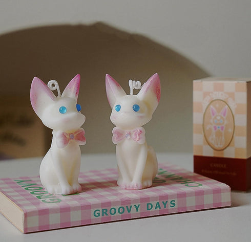 T-shin Candle,100G Cat Shaped Scented Cute Jiji Cat Animal Aroma Soy Wax Decorative Candle for Table Photo Prop