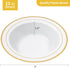Goodluck 25 Pack Plastic Bowls with Gold Rim, 12oz Disposable Soup Bowls for Weddings, Parties, Dinners, Catering