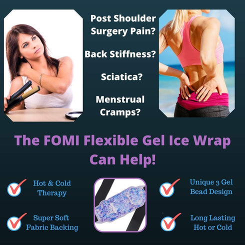 FOMI Care Premium Hot Cold Gel Bead Ice Packs | 2 Pack | Cool Compress for Back, Shoulder, Knee, Pain Relief