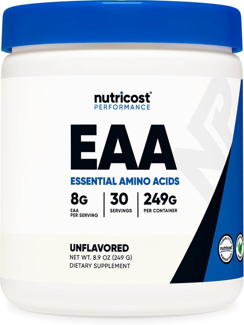 Nutricost EAA Powder - 30 Servings Unflavored Essential Amino Acids, Non-GMO, Gluten Free