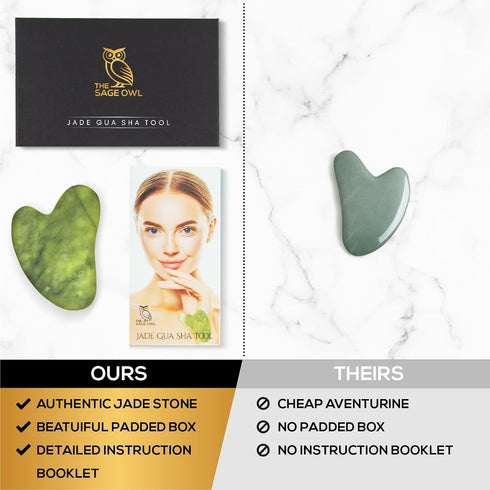 Sage Owl Gua Sha Face Massager Tool, Neck and Jawline Sculptor for Daily Skin Care Routine, Anti-Aging Tool