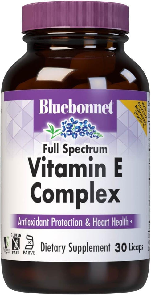 BlueBonnet Full Spectrum Natural Vitamin E Complex Liquid Capsules, 30 Count