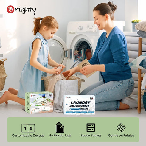 Orighty Laundry Detergent Sheets, 60 Count, Fresh Linen Scent, Eco-Friendly, 120 Loads
