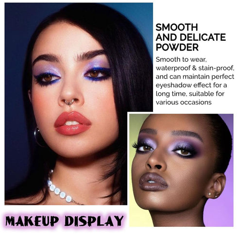 evpct 9 Colors Eye Shadow Palette, Purple Pink Lavender Glitter Shimmer Matte, Highly Pigmented Waterproof