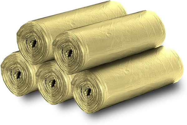 5 Rolls Small Trash Garbage Bags, 4 Gallon, Strong Thin Material, 200 Counts, Durable Plastic for Office Home