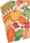 Caspari Pumpkin Field Paper Guest Towel Napkins in White - Four Packs