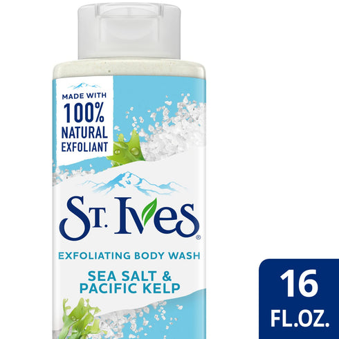 St. Ives Exfoliating Body Wash, Sea Salt & Pacific Kelp Scrub, 16 Ounces