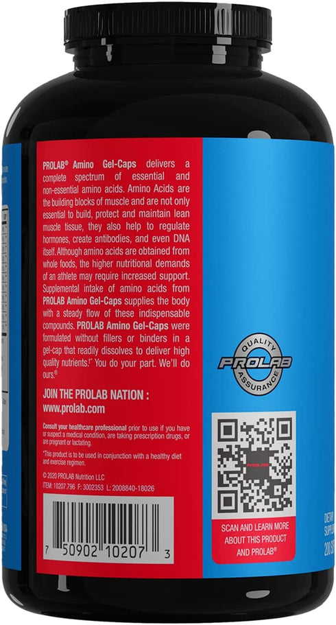 PROLAB Amino GEL-CAPS, 200 Count