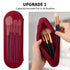 Silicone Makeup Brush Holder Travel Cosmetic Bag:Soft Portable Cosmetic Face Brushes Holder with Upgrade Anti-Fall Out Magnetic Closure, Large Travel Makeup Brush Case - Red