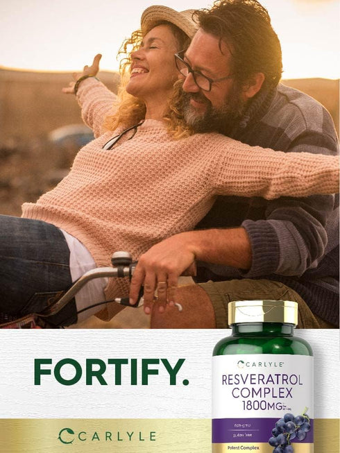 Carlyle Resveratrol Supplement 1800mg - 180 Capsules, Non-GMO & Gluten Free Potent Complex