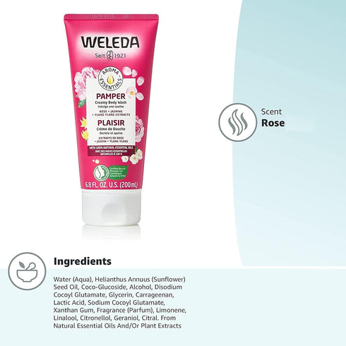 Weleda Aroma Essentials Pamper Creamy Body Wash, Parabens Free, 6.8 Fluid Ounce