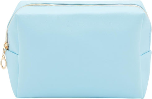 3 Pack Faux Leather Makeup Bag - Travel Cosmetic Pouches in 3 Pastel Colors