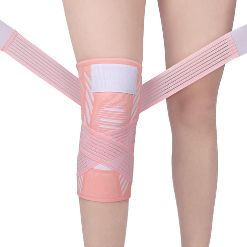 Knee Brace for Women & Men, Compression Sleeve with Strap for Joint Pain Relief, Arthritis, Sports, Pink, X-Large