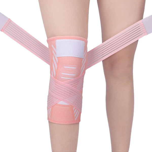 Knee Brace for Women & Men, Compression Sleeve with Strap for Joint Pain Relief, Arthritis, Sports, Pink, X-Large