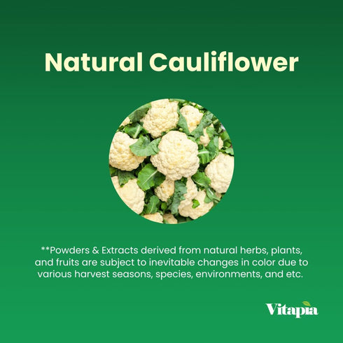 Organic Cauliflower Superfood Veggies Powder Supplement | Natural Sulforaphane, Vitamins & Minerals | 120 Vegetable