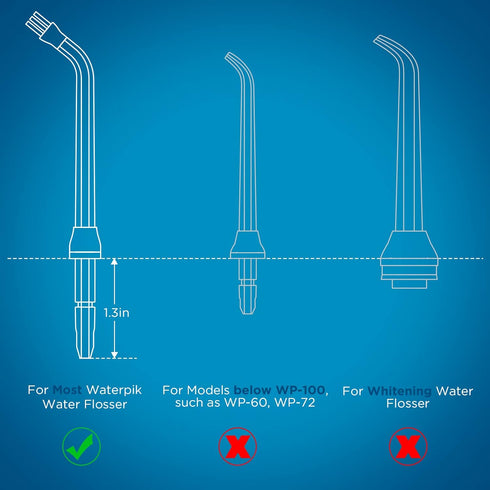 Replacement Tips for Waterpik Water Flosser, 6 Plaque Seeker Tips
