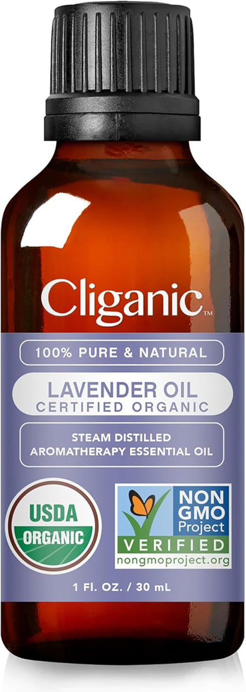 Cliganic Organic Lavender Essential Oil - 1oz - 100% Pure Natural Undiluted for Aromatherapy