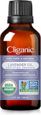Cliganic Organic Lavender Essential Oil - 1oz - 100% Pure Natural Undiluted for Aromatherapy