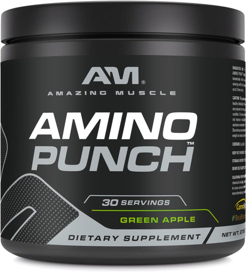 Amino Punch, 30 Servings, Green Apple Flavor, Proprietary Blend of Amino Acids, Made in USA