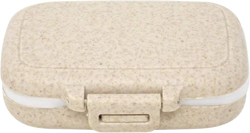 Honbay Vitamin Organizer Box Portable Travel Pill Case Healthy Eco-Friendly Wheat Straw Small