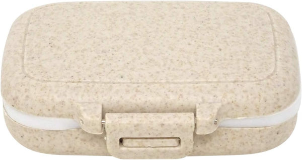 Honbay Vitamin Organizer Box Portable Travel Pill Case Healthy Eco-Friendly Wheat Straw Small
