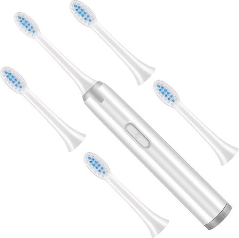 HEATSHAKING Electric Toothbrush for Adults Non-Rechargeable Soft Bristle Tooth Cleaner with Replacement Brush