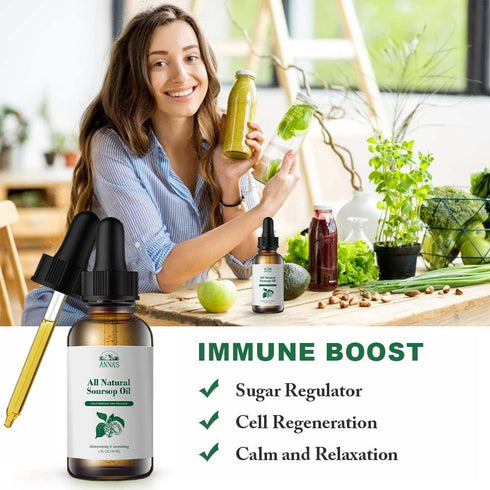 Soursop Oil Organic, Natural Antioxidant, Immune Boost, Non-GMO, Vegan Soursop Bitters Liquid