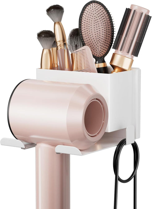 Hair Dryer Holder Wall Mounted, Hair Tools Organizer, Bathroom Space-Saving Blow Dryer