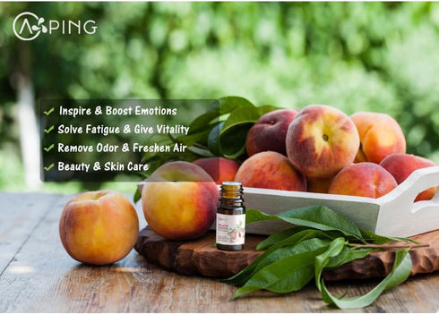 Essential Oil Set: Vanilla, Pineapple, Peach, Clary Sage, 4x10ML Organic 100% Pure Plant Oil for Diffuser, Spa, Massage